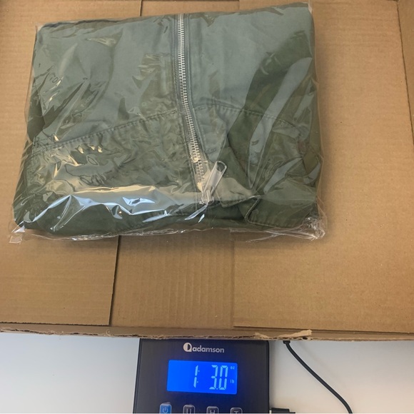 Old Navy Woman M Olive Green Utility Military Full Zip Waist Drawstring Jacket - Picture 7 of 7